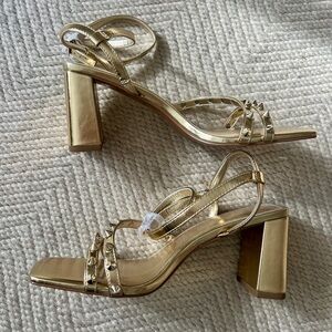 NWOT ASOS Gold Studded Strappy Women's Sandals Size 9